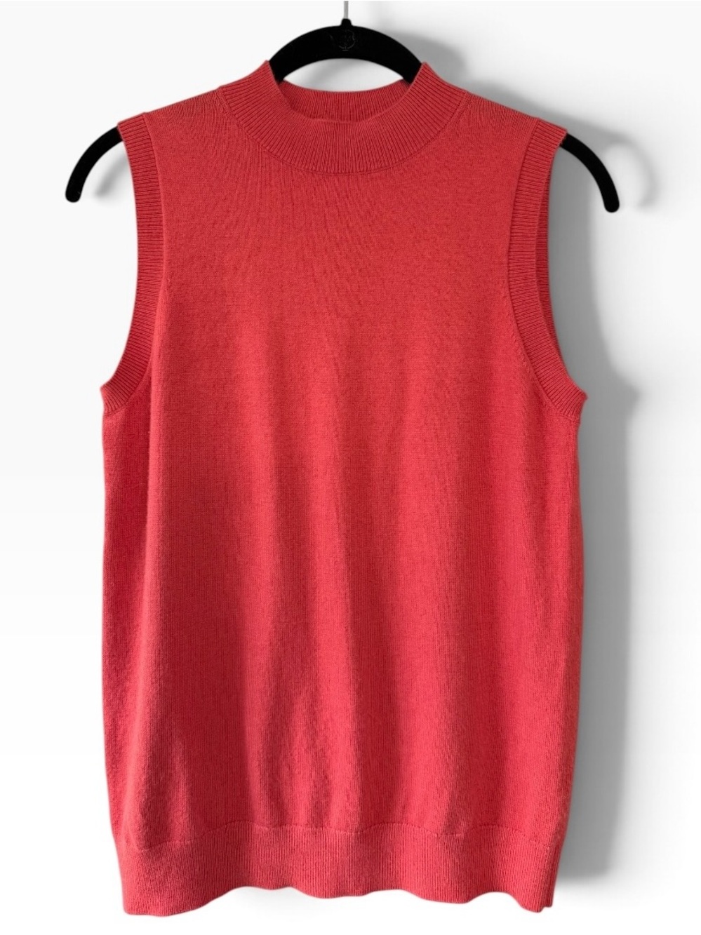 Ann Taylor Mock Neck Sleeveless Sweater Top Orange Size Medium